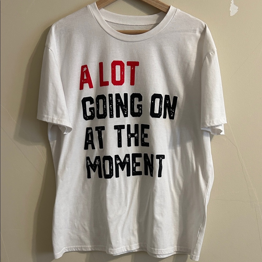 White Graphic T-Shirt with Bold Text